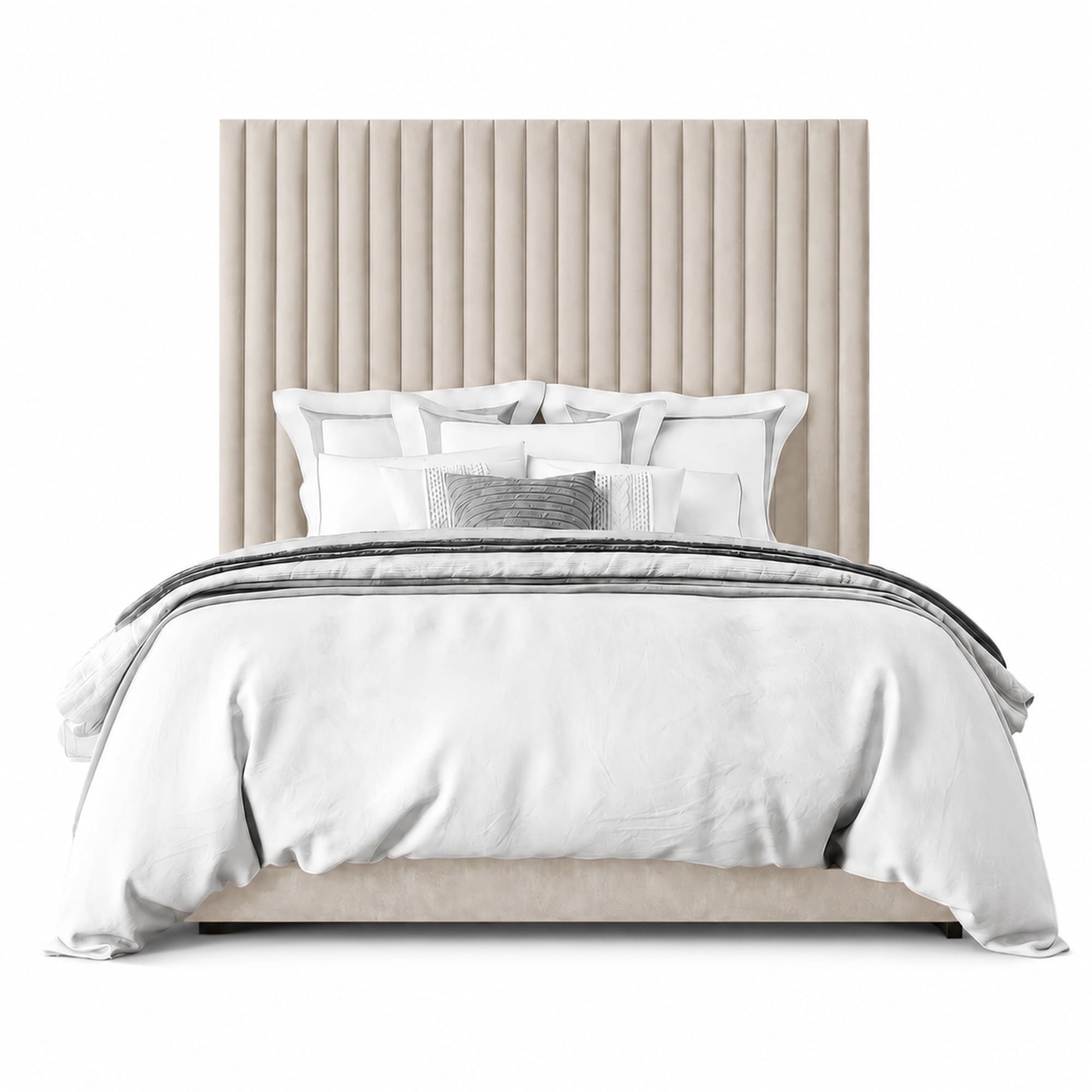 Grace Multi Panel Plush Fabric Ottoman Bed Frame