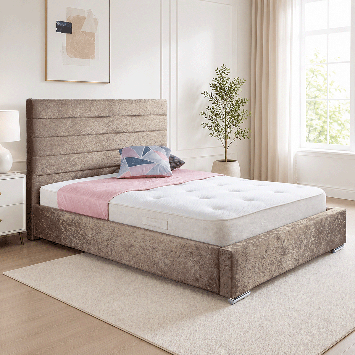 Antonia Plush Velvet Upholstered Bed Frame