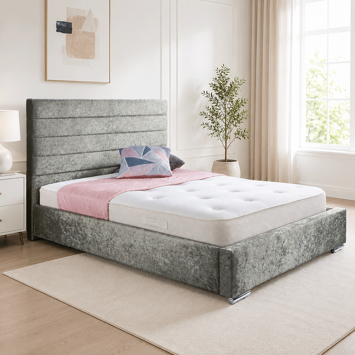 Antonia Plush Velvet Upholstered Bed Frame