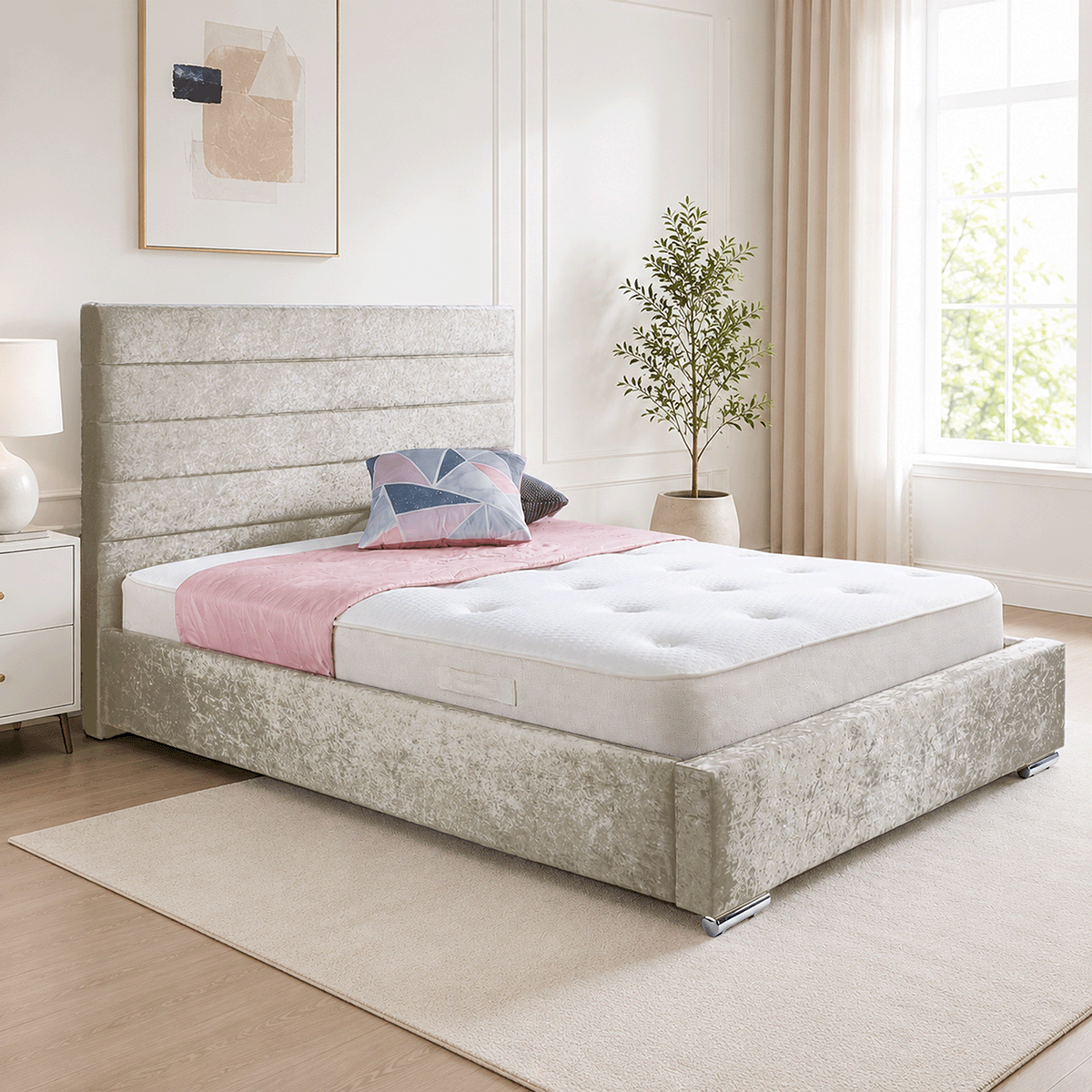 Antonia Plush Velvet Upholstered Bed Frame