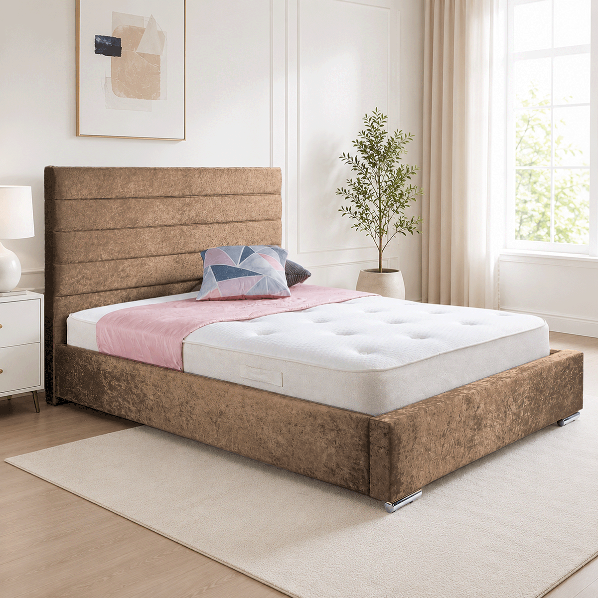 Antonia Plush Velvet Upholstered Bed Frame