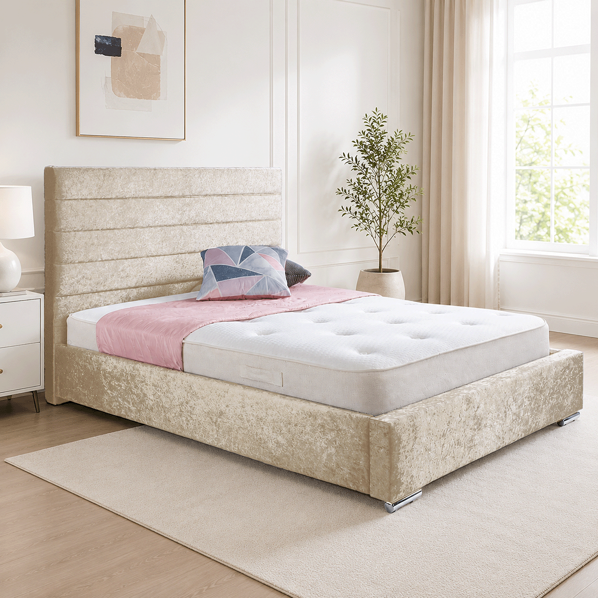 Antonia Plush Velvet Upholstered Bed Frame