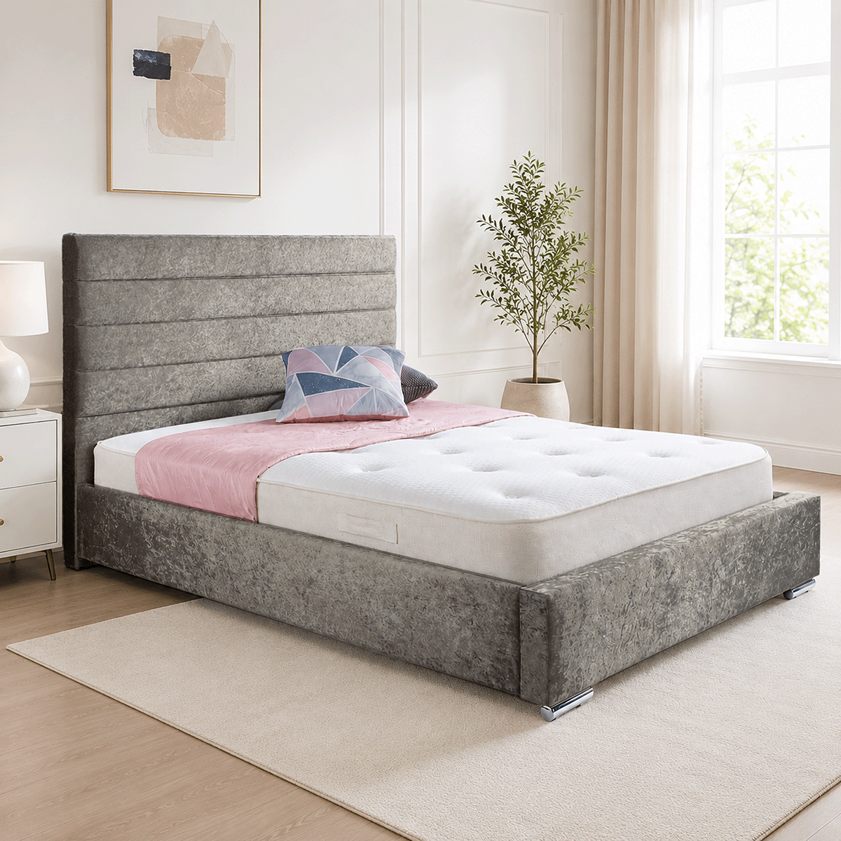 Antonia Plush Velvet Upholstered Bed Frame
