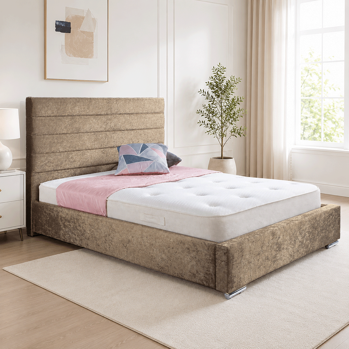 Antonia Plush Velvet Upholstered Bed Frame