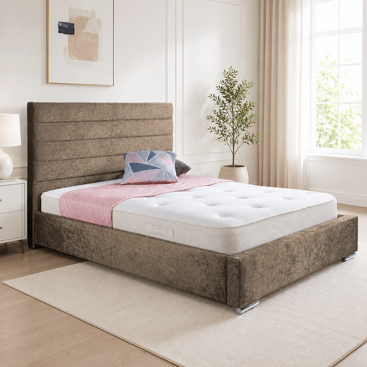 Antonia Plush Velvet Upholstered Bed Frame