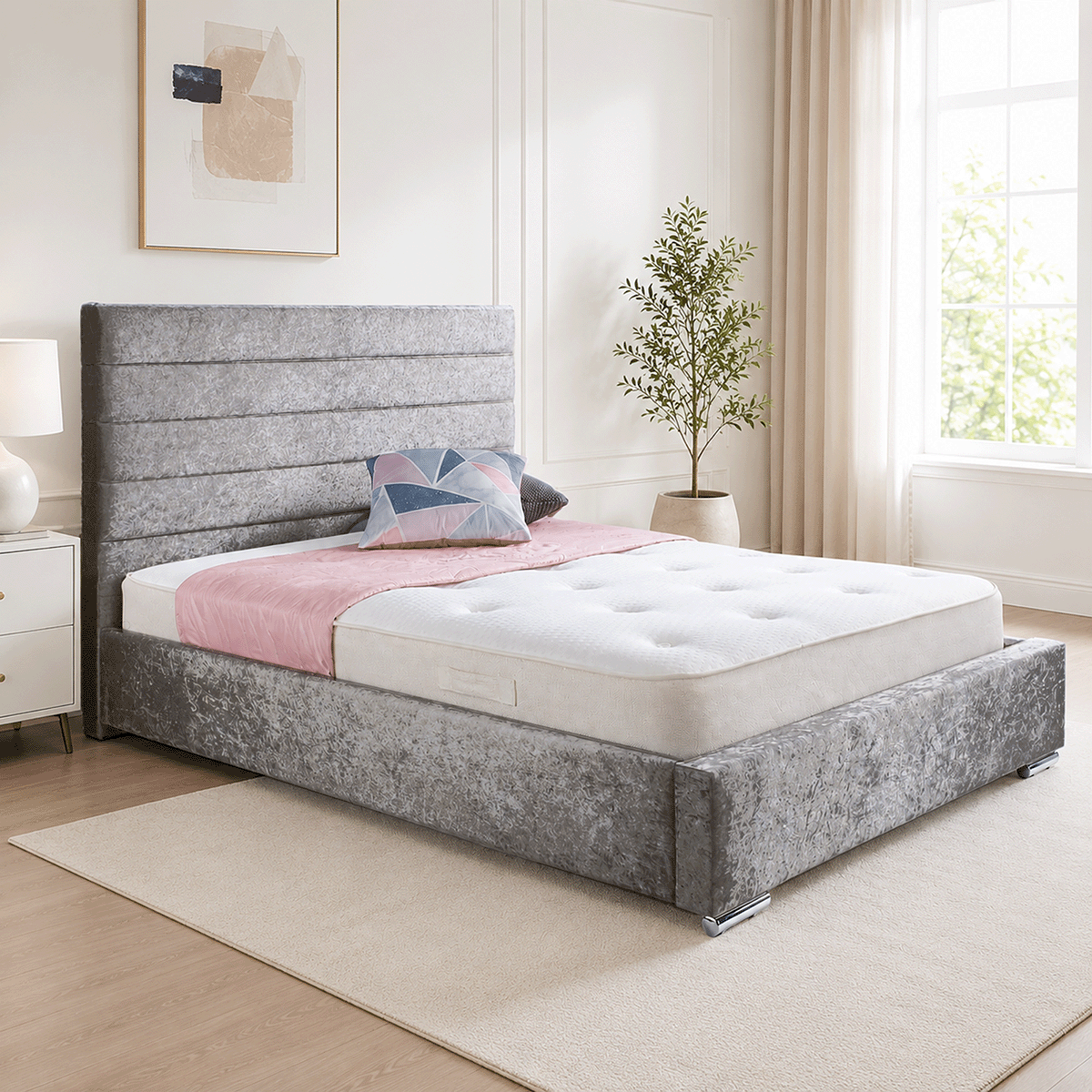 Antonia Plush Velvet Upholstered Bed Frame