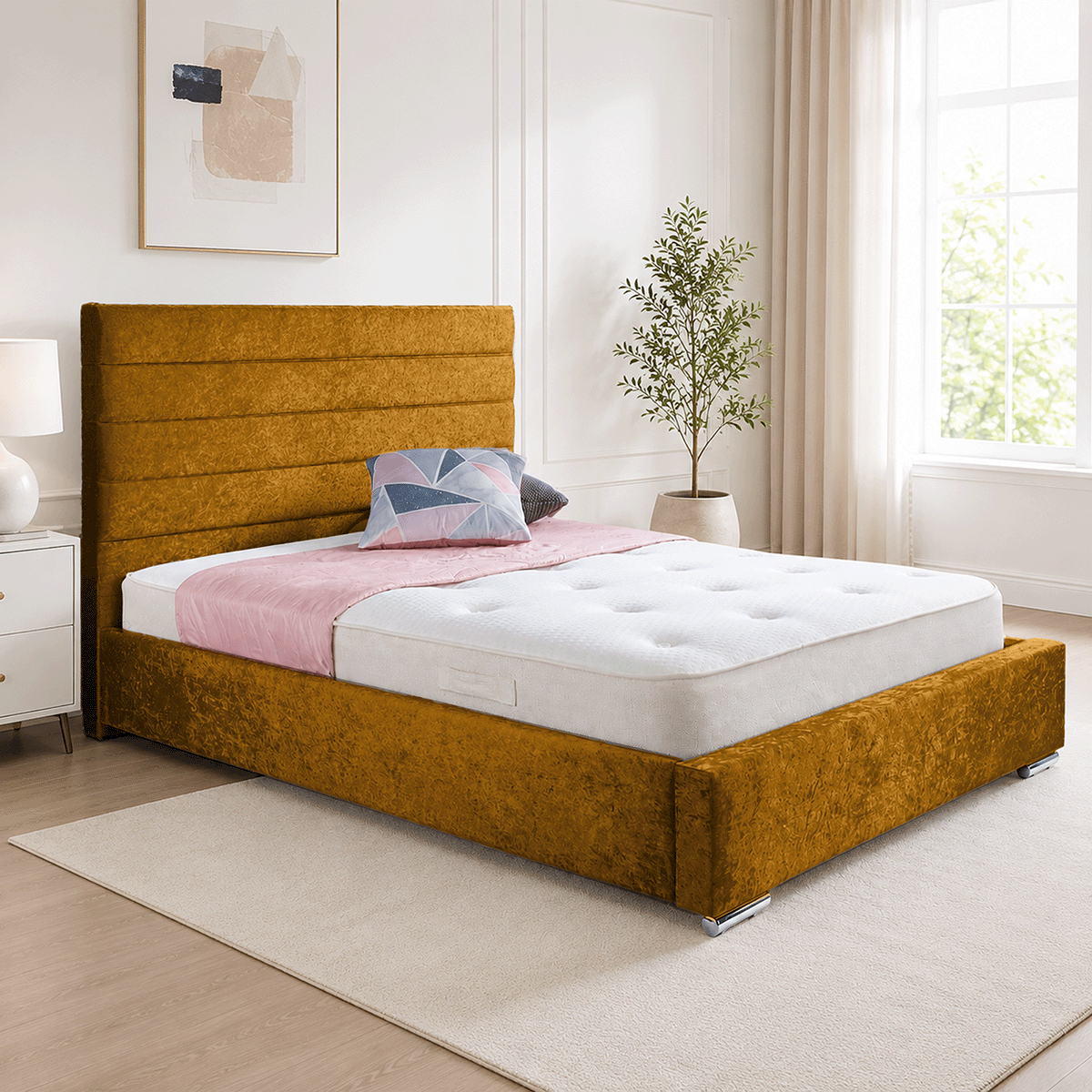 Antonia Plush Velvet Upholstered Bed Frame