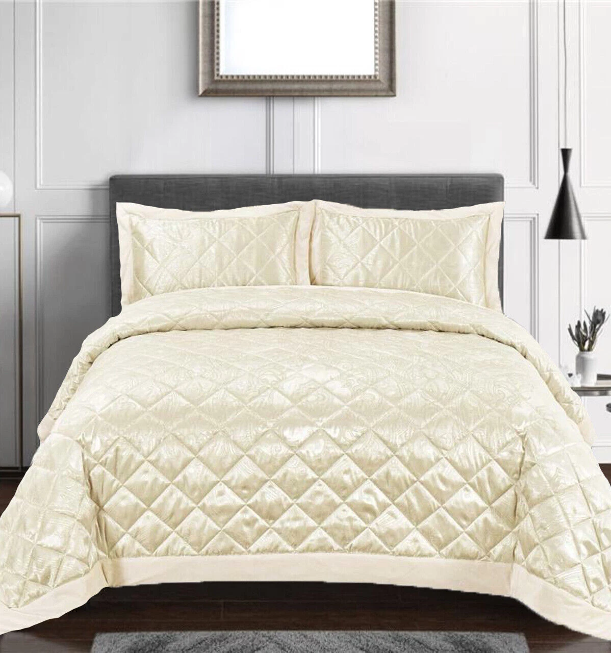 Camden 3 Piece 3D Quilted Bedspread Set