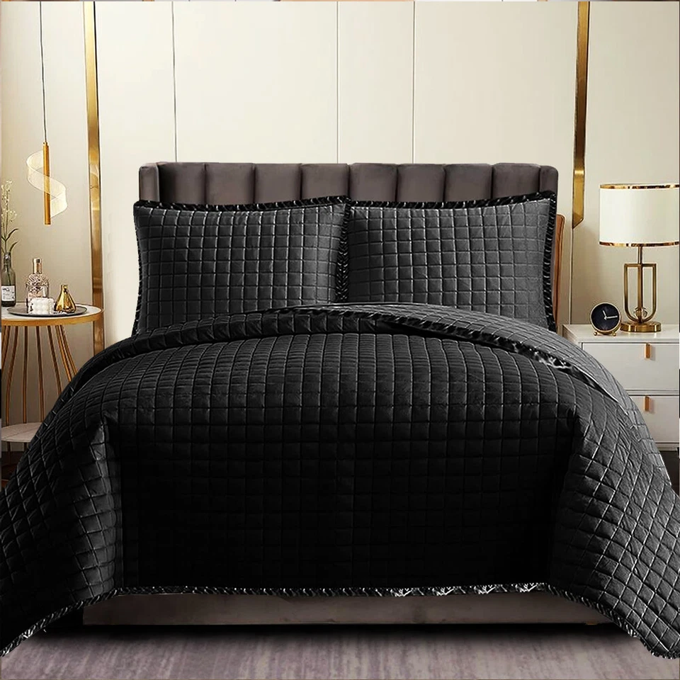 Osca 3 Piece Quilted Embossed Bedspread Set