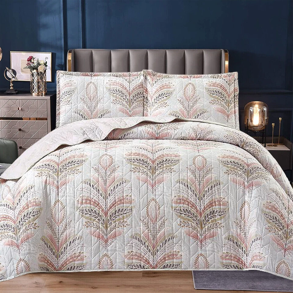 Patchwork 3 Piece Quilted Bedspread Set