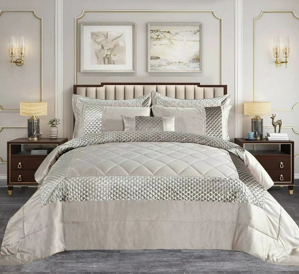 Atlanta 3 Piece Quilted Velvet Bedspread Set