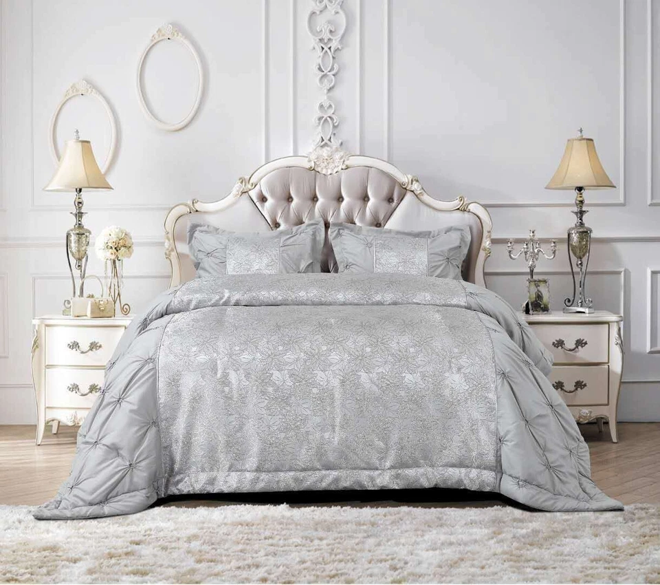 Maya 3 Piece Quilted Jacquard Bedspread Set