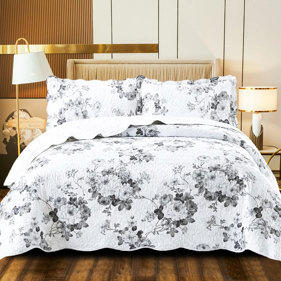 Patchwork 3 Piece Quilted Bedspread Set