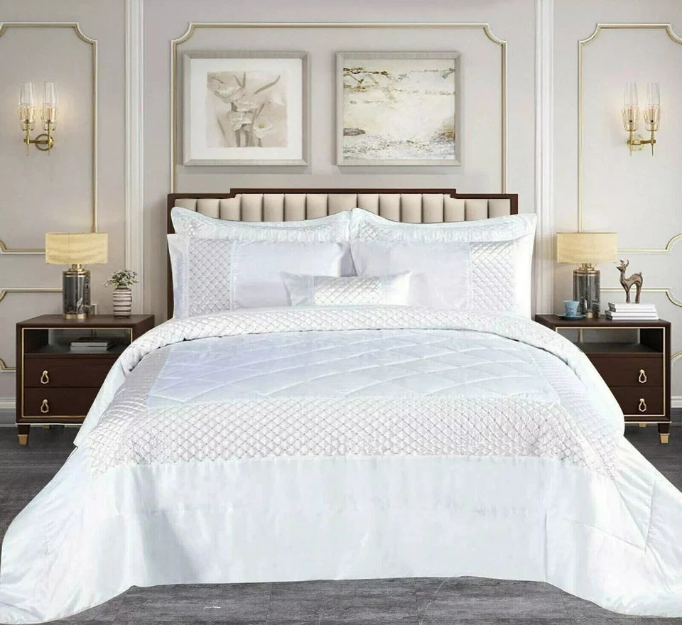 Atlanta 3 Piece Quilted Velvet Bedspread Set