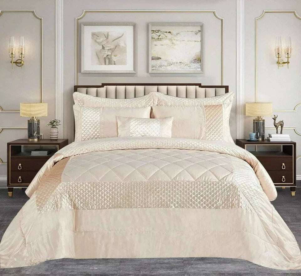 Atlanta 3 Piece Quilted Velvet Bedspread Set
